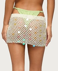 Edikted Women's Kirah Sequin Crochet Mini Skirt