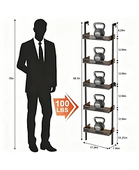 Yigii Wine Rack Bottles Wall Mounted Metal Wood Storage Shelf