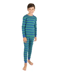 Leveret Kids Matching Family Two Piece Cotton Long Sleeve Striped Pajamas 6-14