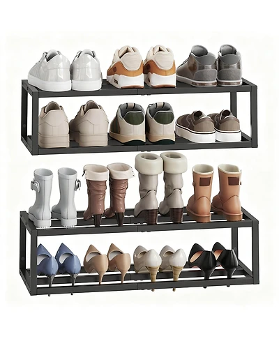 Yigii Wall-Mounted Shoe Rack 2 Pack Metal Hanging shelve