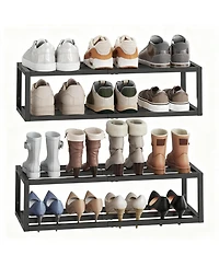 Yigii Wall-Mounted Shoe Rack 2 Pack Metal Hanging shelve