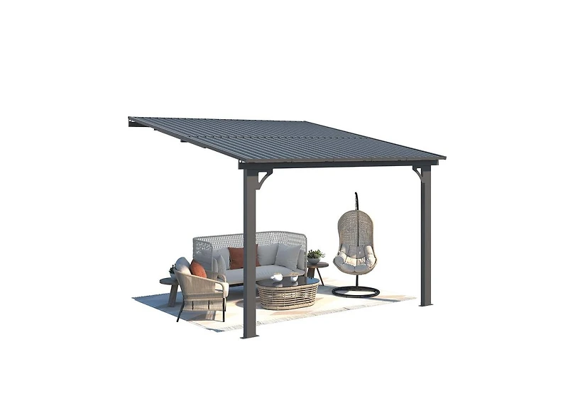 Aecojoy 10x10 Outdoor Hardtop Gazebo Adjustable Height (6.5-9.8Ft) Pergola for Patio