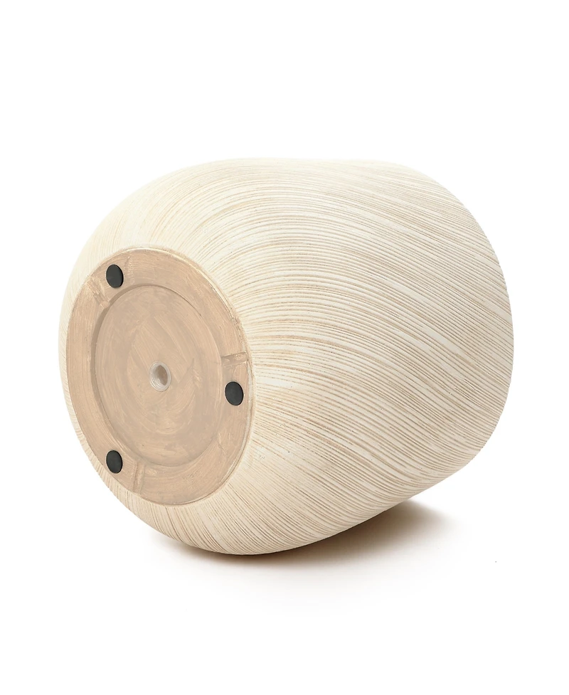 LuxenHome 14" Dia Large Plant Pot with Drainage, Texutred Round Planter Pot for Indoor and Outdoor Plants