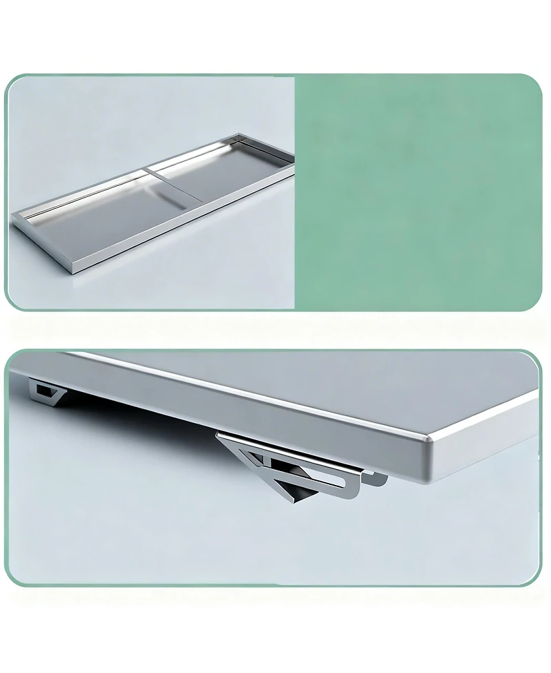 Yigii 23.6x16in Stainless Steel Folding Wall Shelf Kitchen Garage Laundry Utility Room