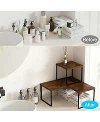 Yigii Adjustable Stackable Corner Shelf Organizer