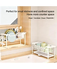 Yigii 2-Tier Dish shelf Drainboard Narrow Space