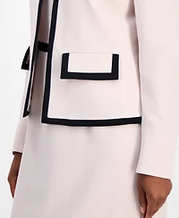 Kasper Women's Colorblocked Open-Front Jacket