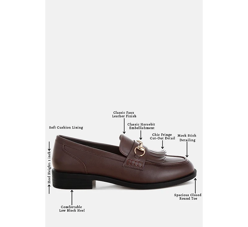 London Rag Womens Enola Low Block Heel Loafers