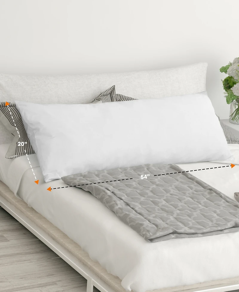 Cheer Collection Hypoallergenic Down Alternative Side Body Pillow with Zippered Cover