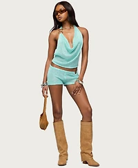 Edikted Women's Sarina Sequin Knit Micro Shorts