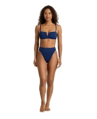 Lauren Ralph Lauren Women's Saturn Shirred Underwire Bralette Swimsuit Top