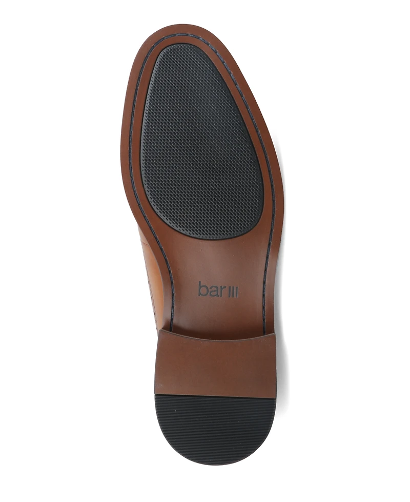 Bar Iii Men's Asherr Long Wing Brogue Leather Dress Shoes, Created for Macy's