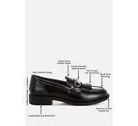 London Rag Womens Marbin Fringed Penny Strap Loafers