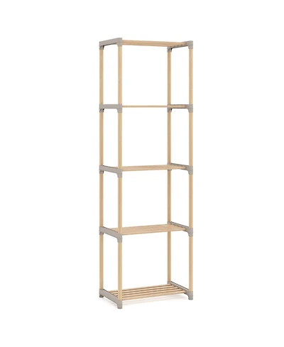 Slickblue 5 Tier Open Bookshelf Storage for Home Office and Bathroom