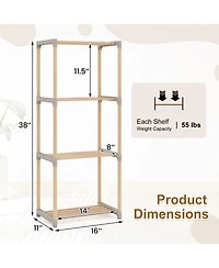 Slickblue 4 Tier Open Shelf Storage Bookcase for Home and Office Spaces
