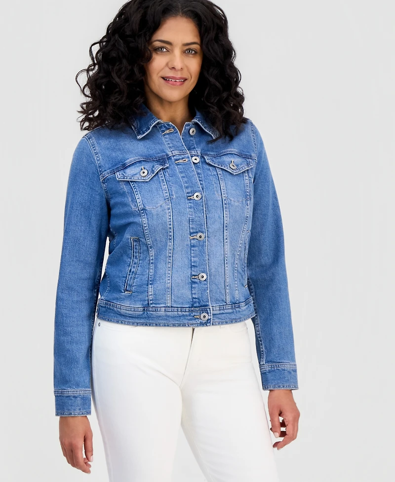 Style & Co Petite Classic Denim Trucker Jacket