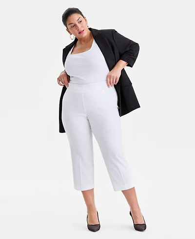 I.n.c. International Concepts Plus Mid-Rise Pull-On Capri Pants, Created for Macy's