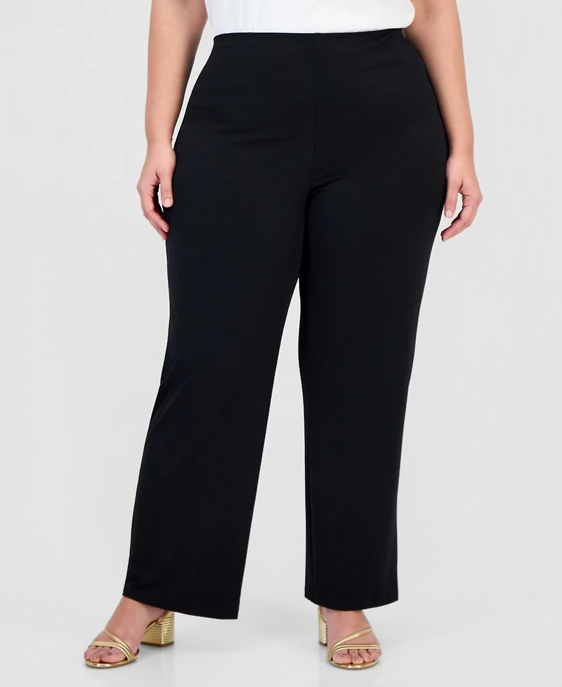 Jm Collection Plus and Petite Wide-Leg Pull-On Pants, Exclusively at Macy's
