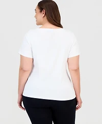 Style & Co Plus Short-Sleeve Henley Top