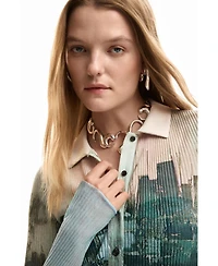 Desigual Women's Buttoned texture t-shirt