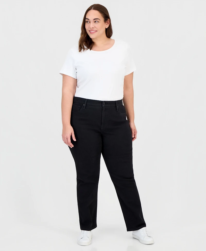 Style & Co Plus High-Rise Straight-Leg Jeans