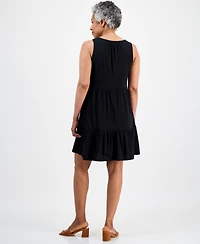 Style & Co Petite Round-Neck Tiered Tank Dress, Macys Exclusive