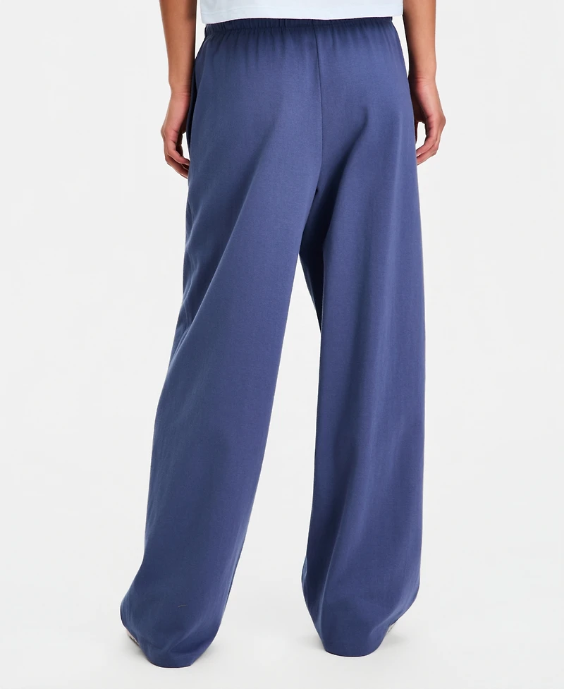 Hippie Rose Juniors' Lightweight Fleece Wide-Leg Sweatpants