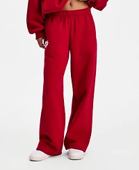 The Happy Camp3r Juniors' Puff-Print Wide-Leg Sweatpants