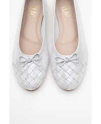 Forever and Always Shoes Women's Nopos Leather Cap Toe Ballet Flat