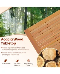 Gymax 9PCS Patio Pe Wicker Dining Set w/ Cushions and 1.9'' Umbrella Hole for Deck