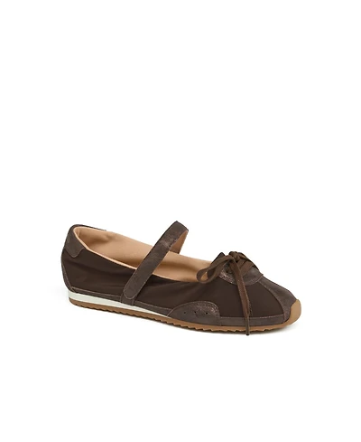 JSlides Women's Pavia Nylon and Suede Mary Jane Sneaker