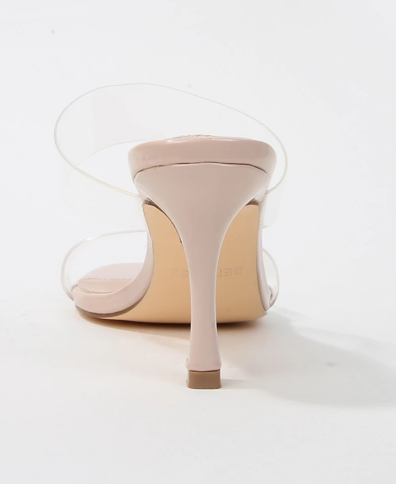 Berness Women's Calia Clear Strap Heeled Slides