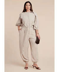 Eloquii Women's Plus W Cord Tie Jumpsuit