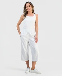 Style & Co Petite Pull-On Wide-Leg Twill Capri, Macy's Exclusive