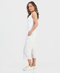 Style & Co Petite Pull-On Wide-Leg Twill Capri, Macy's Exclusive