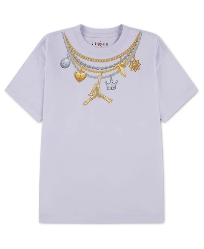 Jordan Girls' 7-16 Necklace Charm T-Shirt