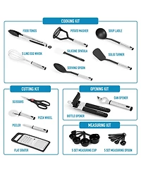 23 Piece Nylon Kitchen Utensils Nylon & Stainless Steel Cooking Utensils Set