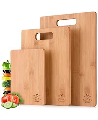 Bamboo Wooden Cutting Boards - Premium 3-Piece Set
