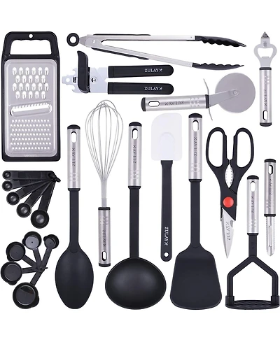 23 Piece Nylon Kitchen Utensils Nylon & Stainless Steel Cooking Utensils Set