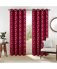 Rt Designers Collection Heathrow Halo Foil Blackout Polyester Window Curtain Grommet Panel