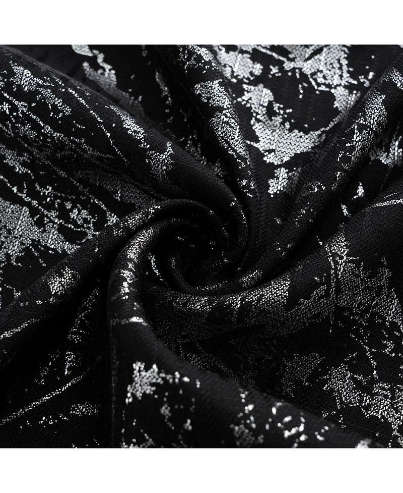 Rt Designers Collection Brighton Foil Jacquard Polyester Window Curtain Grommet Panel 52" x 84"