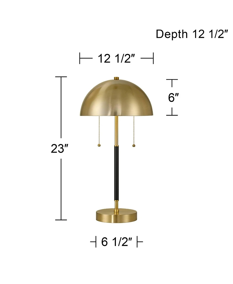 360 Lighting Pierre 23"H Metal Dome Pull Chain Usb Table Lamp Set of 2