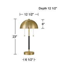 360 Lighting Pierre 23"H Metal Dome Pull Chain Usb Table Lamp Set of 2