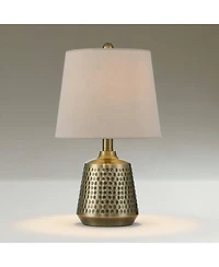 360 Lighting Argus 16 1/4" High Small Modern Accent Table Lamp Gold Textured Brass Finish Metal Single Living Room Bedroom