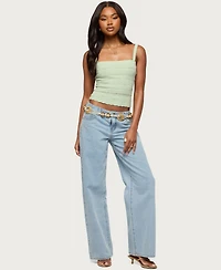 Edikted Women's Naia Pointelle Knit Tank Top