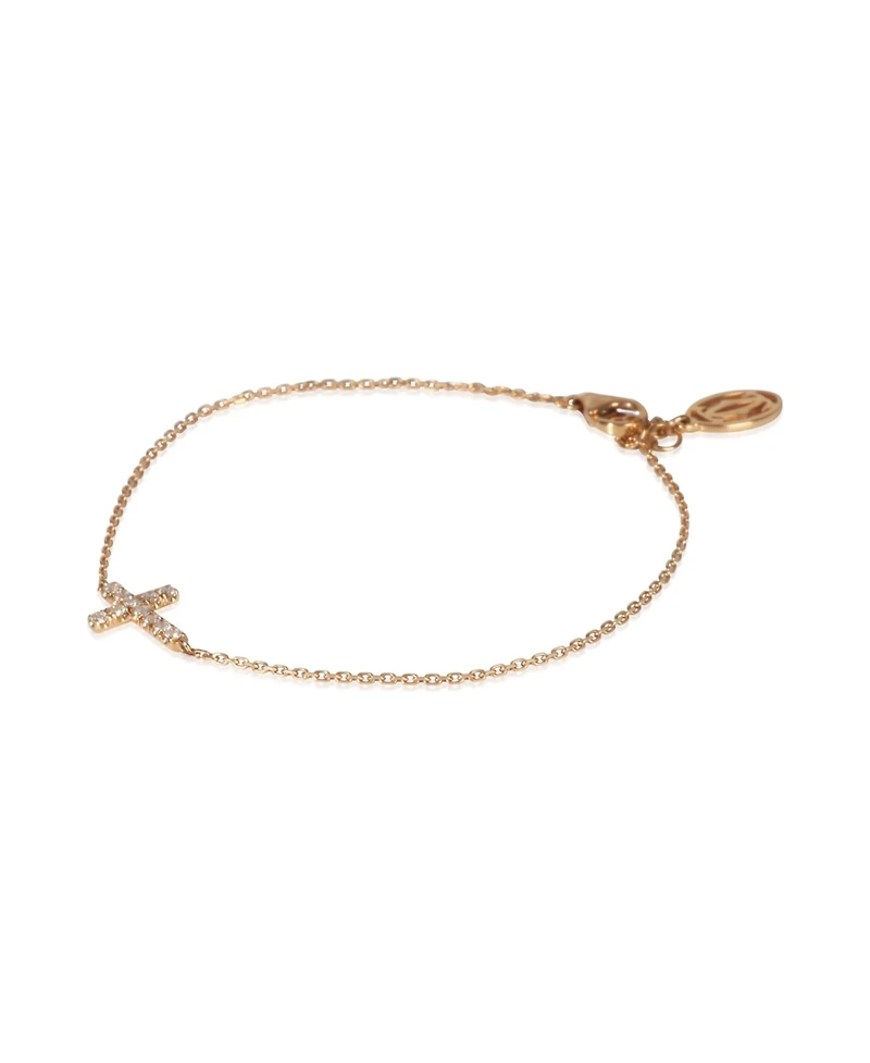 Pre-Owned Cartier Rose Gold Diamond Symbols Cross Bracelet