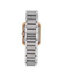 Pre-Owned Cartier Tank Anglaise Quartz Watch in Stainless Steel and Rose Gold with Diamond Bezel 23mm