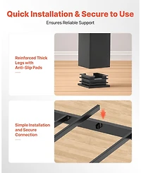 Gouun Daybed with Trundle Metal Bed Frame for Guest Rooms