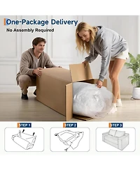 gaomon 75" Convertible Sofa Bed, Boneless Futon Couch with 2 Pillows, Pull-Out Loveseat Sleeper