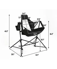 Rainsken Portable Hammock Rocking Chair Set of 2, Folding Camping Recliner with Adjustable Backrest and Carry Bag, Oversized Outdoor Chair for Travel